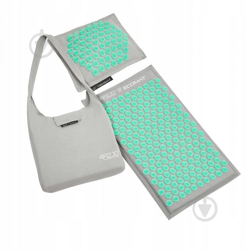 Коврик акупунктурный 4fizjo с подушкой Eco Mat Аппликатор Кузнецова 4FJ0230 Grey/Mint (P-5907739312181) - фото 2