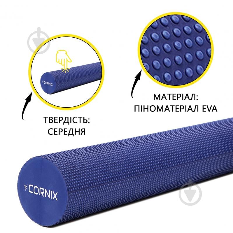 Массажный ролик Cornix EVA+ 90x15 см XR-0314 Navy Blue - фото 8