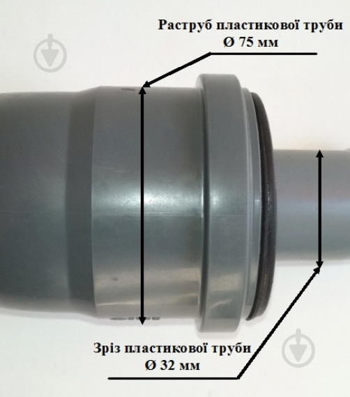 Редукция канализационная Water House уплотнительная резиновая d72/32 - фото 4