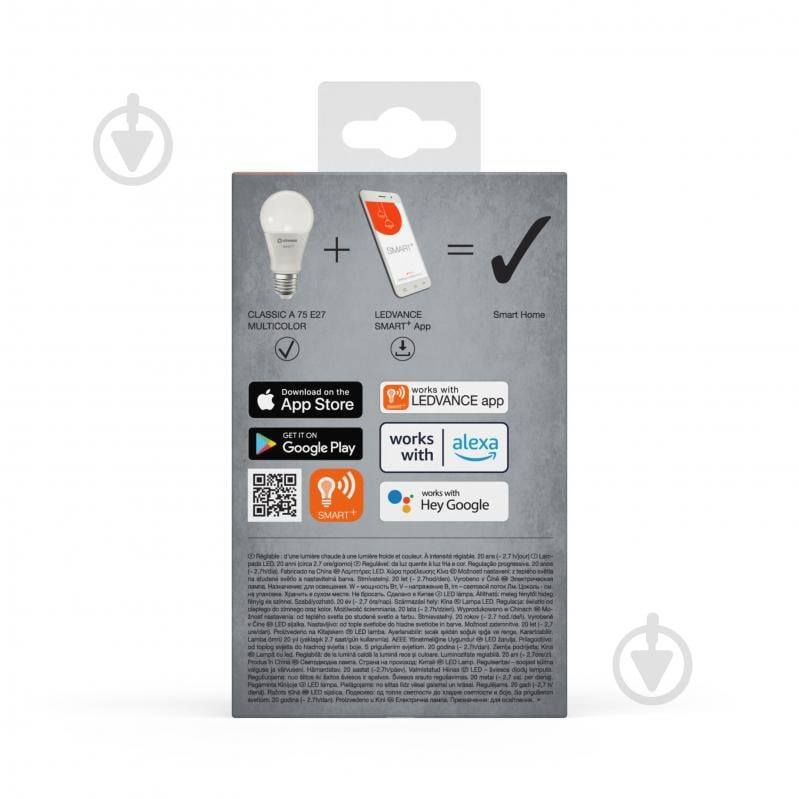 Умная лампа SMART+ WiFi Classic 9,5 Вт A60 матовая E27 220 В 2700-6500 К A75 CCT - фото 5