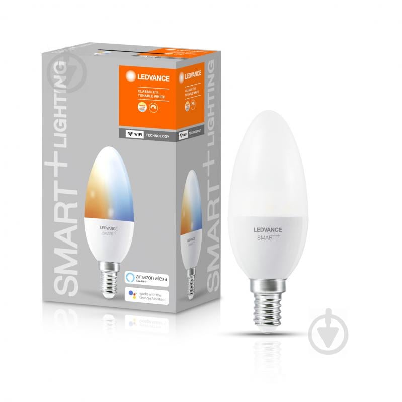 Умная лампа Ledvance SMART+ WiFi Candle Tunable White 5 Вт B39 матовая E14 220 В 2700-6500 К