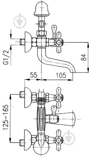 Смеситель для ванны KFA Retro 374-144 - фото 2
