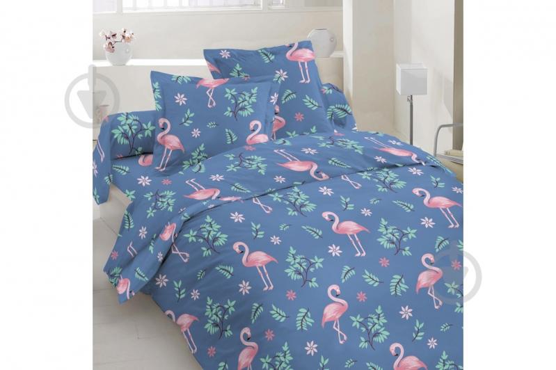 Комплект постельного белья Flamingo двуспальный с рисунком ТЕП - фото 1