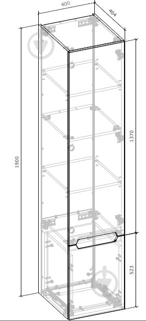 Пенал подвесной Грейд с ящиком 400х1900х464 МС Дакота дуб артизан - фото 2 Пенал подвесной Грейд с ящиком 400х1900х464 МС Дакота дуб артизан - фото 2