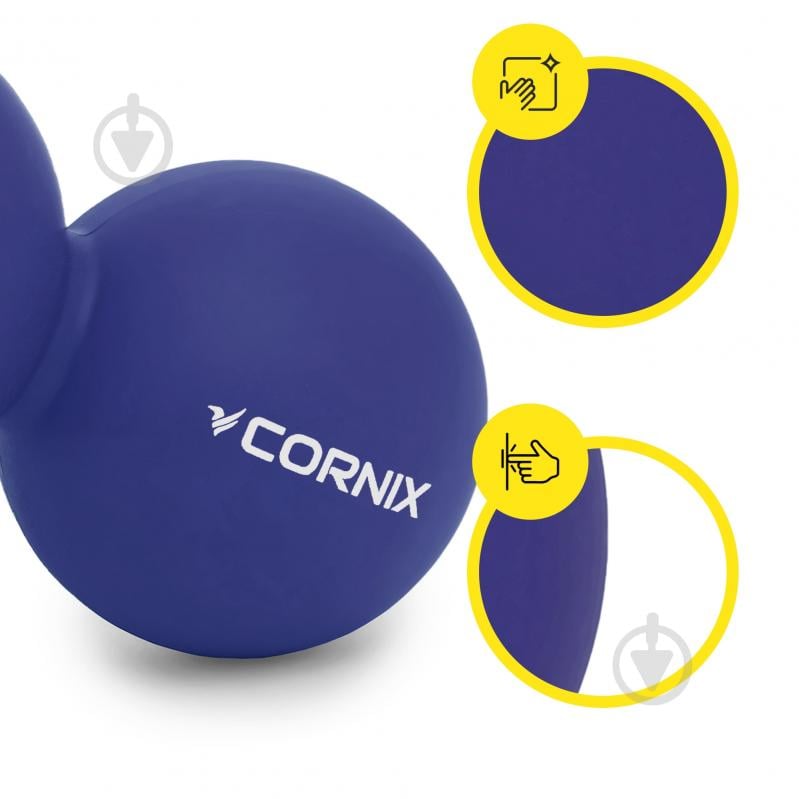 Массажный мяч Cornix Lacrosse DuoBall 6,3x12,6 см XR-0109 Navy Blue - фото 7