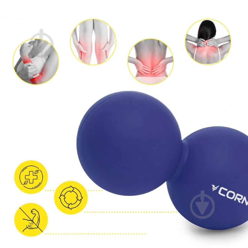 Массажный мяч Cornix Lacrosse DuoBall 6,3x12,6 см XR-0109 Navy Blue - фото 2