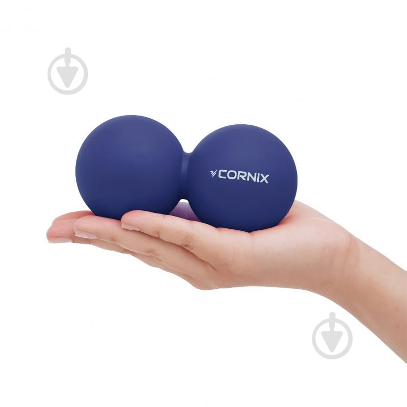 Массажный мяч Cornix Lacrosse DuoBall 6,3x12,6 см XR-0109 Navy Blue - фото 4