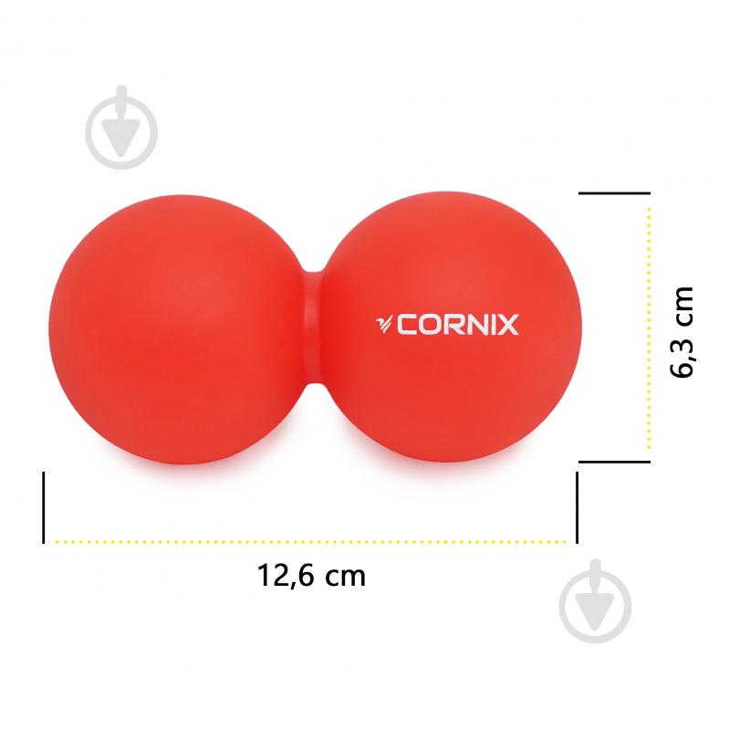 Масажний м'яч Cornix Lacrosse DuoBall 6,3x12,6 см XR-0112 Red - фото 6