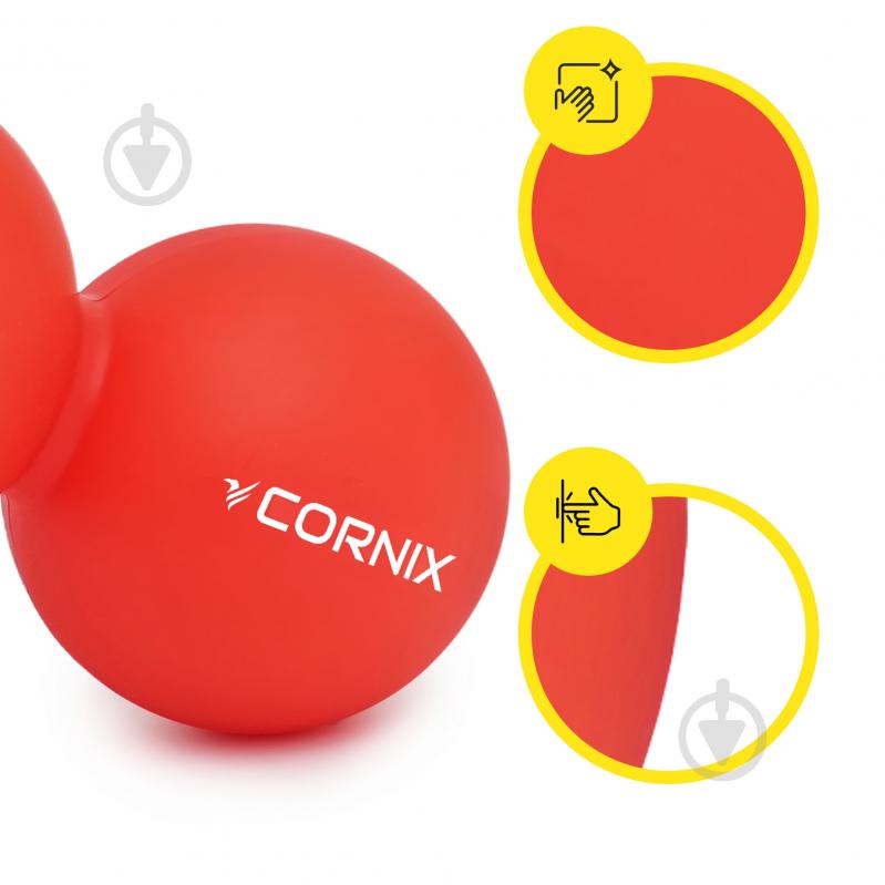 Масажний м'яч Cornix Lacrosse DuoBall 6,3x12,6 см XR-0112 Red - фото 7