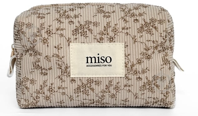 Косметичка MISO accessory вельвет бежева квіткова - фото 1