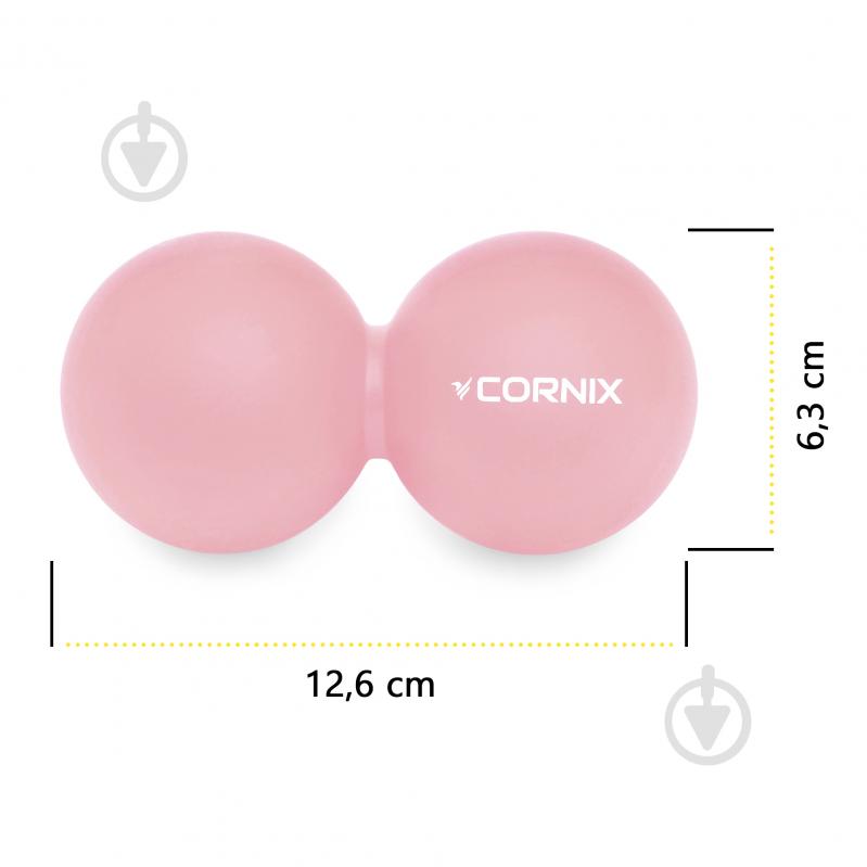 Масажний м'яч Cornix Lacrosse DuoBall 6,3x12,6 см XR-0116 Coral - фото 4