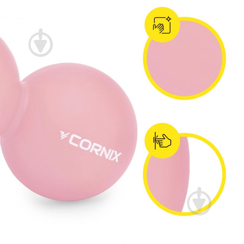 Масажний м'яч Cornix Lacrosse DuoBall 6,3x12,6 см XR-0116 Coral - фото 7