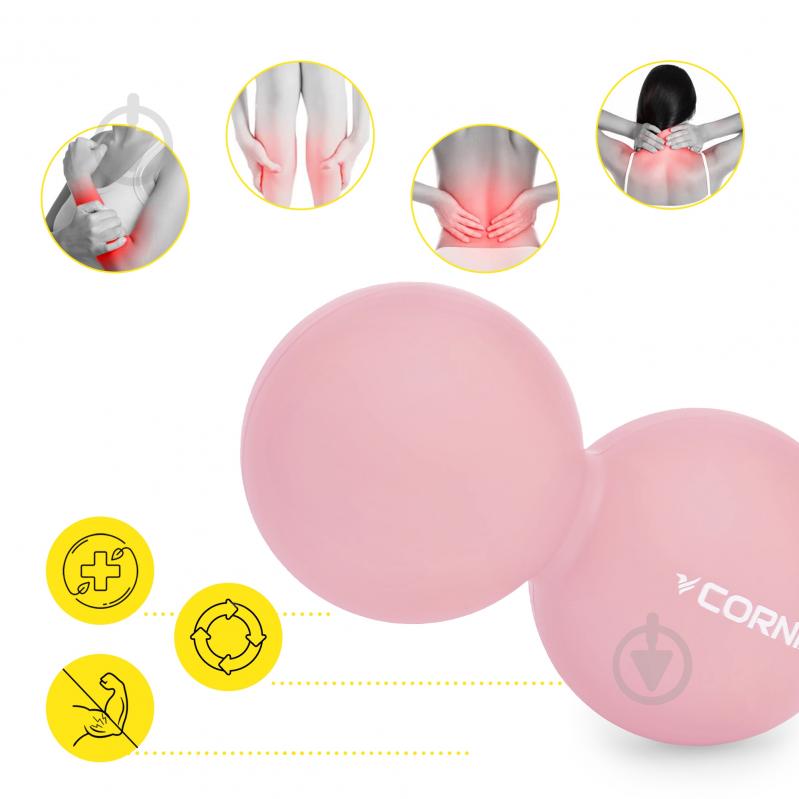 Масажний м'яч Cornix Lacrosse DuoBall 6,3x12,6 см XR-0116 Coral - фото 2