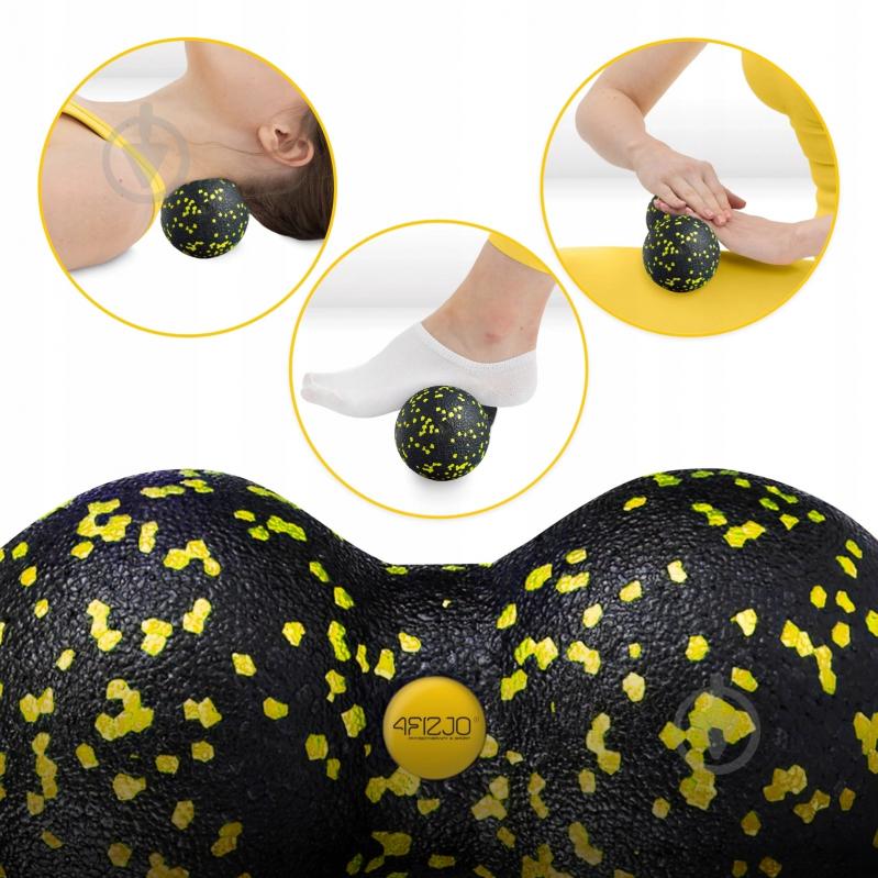 Масажний м'яч 4fizjo EPP DuoBall 08 Black/Yellow (P-5907222931301) - фото 3