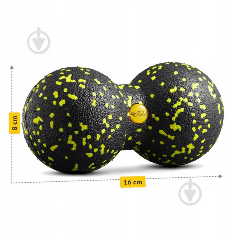Масажний м'яч 4fizjo EPP DuoBall 08 Black/Yellow (P-5907222931301) - фото 4