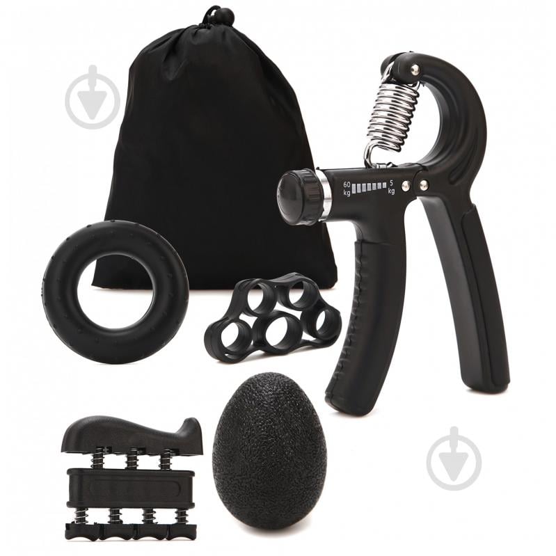 Набір еспандерів для фітнесу Cornix Hand Grip Workout Kit 5 шт. XR-0269 Black - фото 1