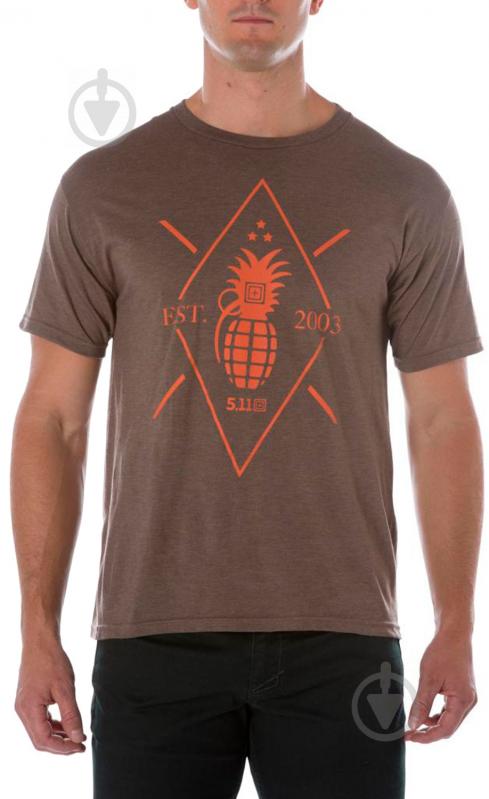 Футболка 5.11 Tactical Pineapple Grenade Tee р.L Brown Heather - фото 1