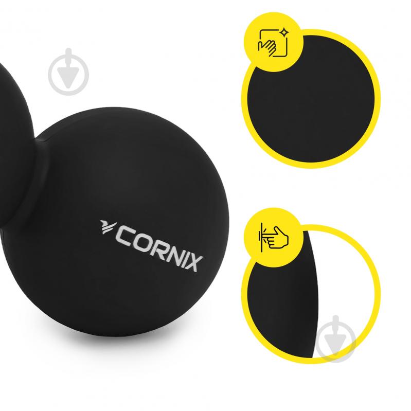 Масажний м'яч Cornix Lacrosse DuoBall 6,3x12,6 см XR-0113 Black - фото 7