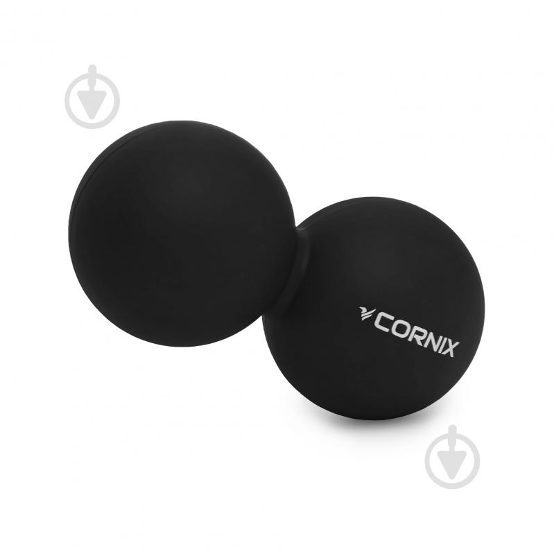 Масажний м'яч Cornix Lacrosse DuoBall 6,3x12,6 см XR-0113 Black - фото 2