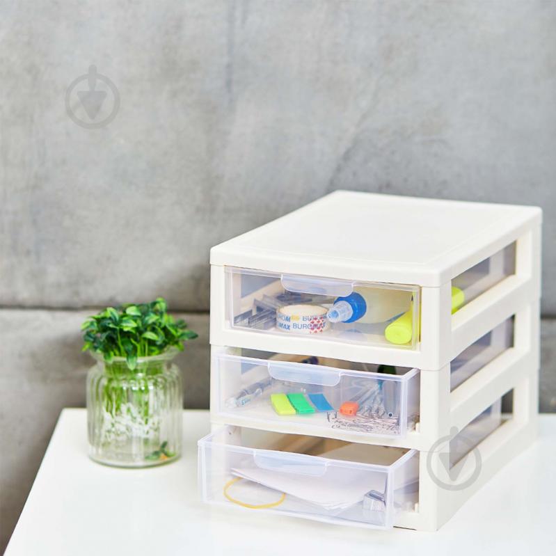 Органайзер Алеана біла роза універсальний на 3 ящика біла роза 200x185x265 мм - фото 3