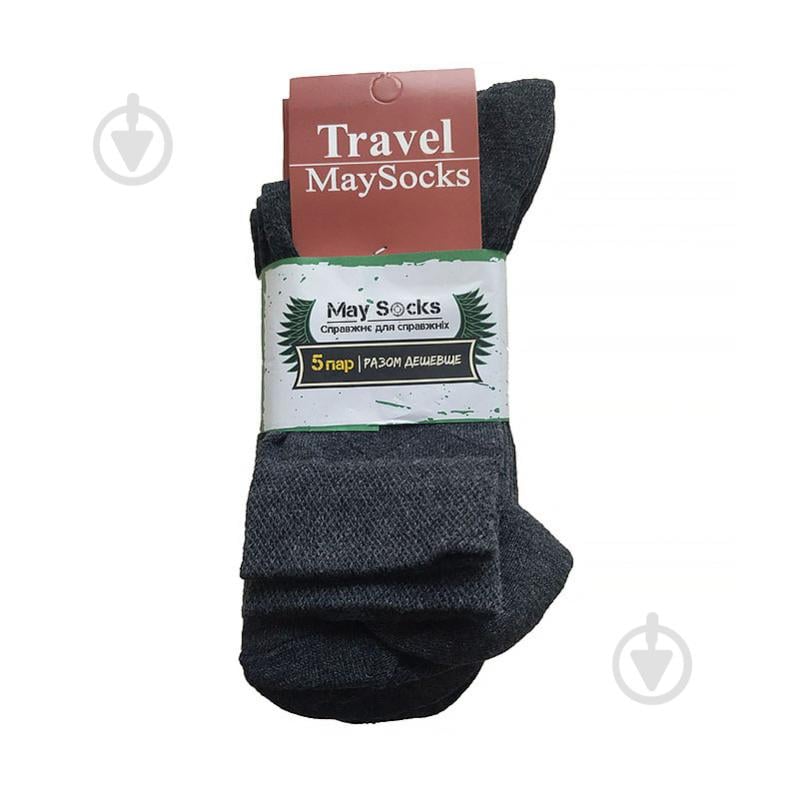 Набір шкарпеток чоловічих Travel MaySocks "Разом Дешевше" стрейч cotton, р.25-27/5пар/уп MaySocks р.39-42 5 шт. - фото 1