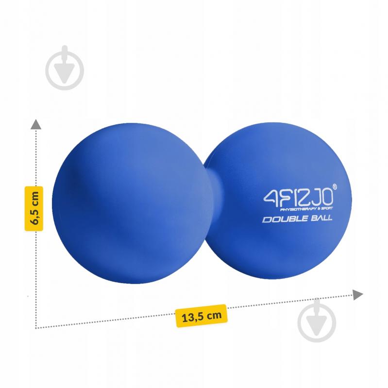Массажный мяч 4fizjo Lacrosse Double Ball 6,5x13,5 см Blue (P-5907739314321) - фото 5