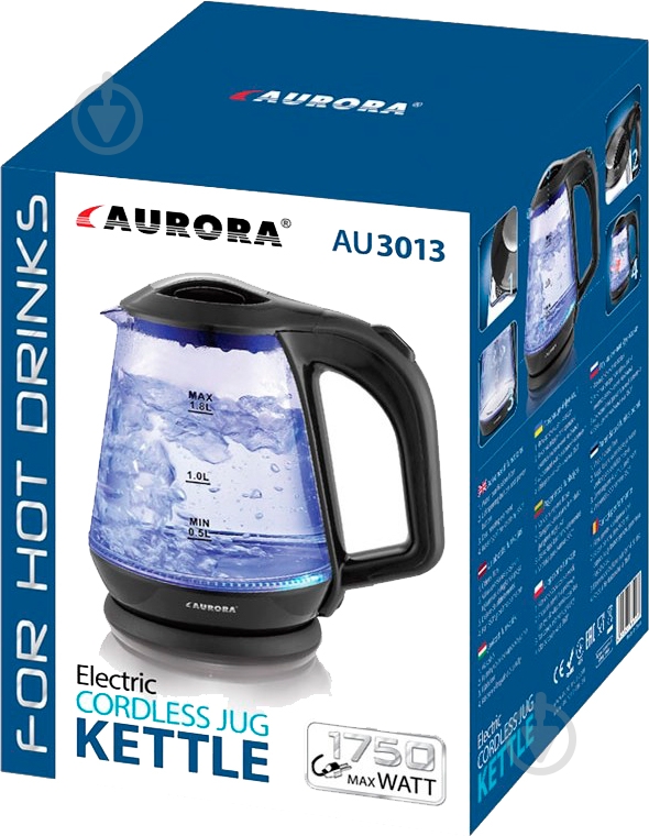 Электрочайник Aurora 3013AU скляний - фото 2