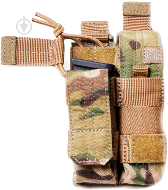 Підсумок 5.11 Tactical тактичний для двох пістолетних магазинів DOUBLE PISTOL BUNGEE COVER MCM [169] Multicam - фото 1