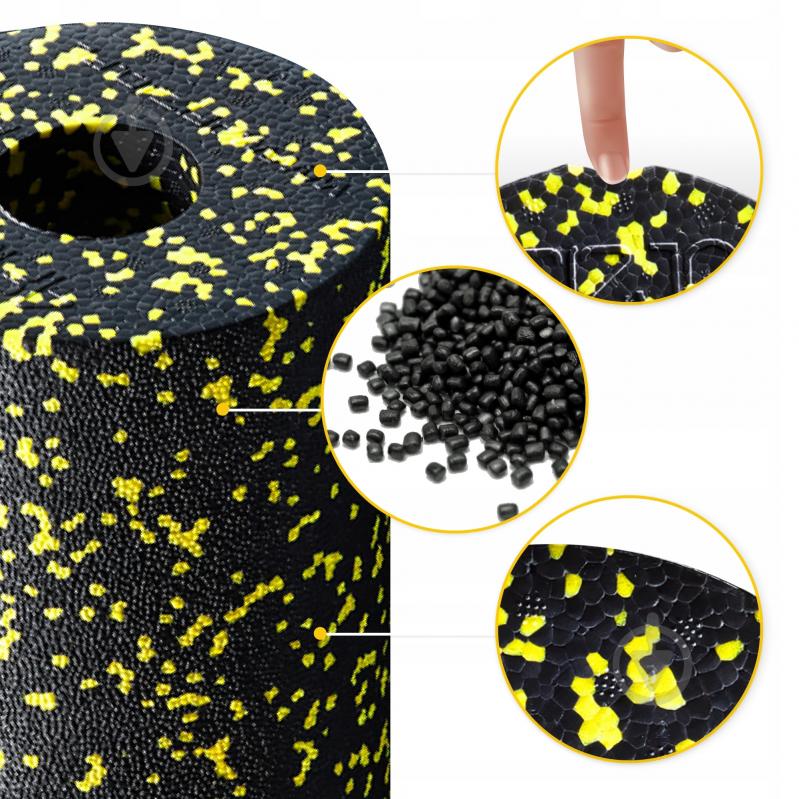 Валик массажный 4fizjo EPP PRO+ 33 x 14 см (валик, роллер) гладкий 4FJ0055 Black/Yellow (P-5907222931431) - фото 3