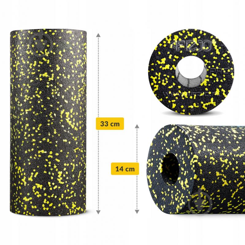 Валик массажный 4fizjo EPP PRO+ 33 x 14 см (валик, роллер) гладкий 4FJ0055 Black/Yellow (P-5907222931431) - фото 2