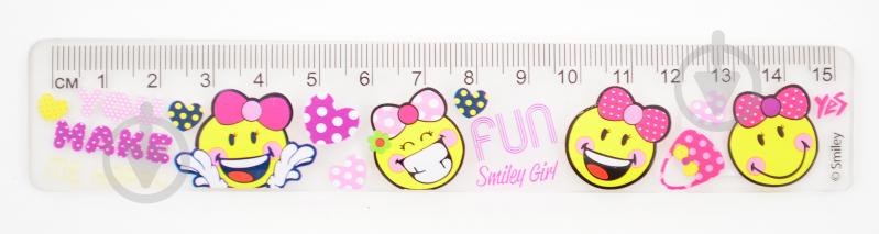 Линейка Smiley World 15 см 370414 YES - фото 1 Линейка Smiley World 15 см 370414 YES - фото 1