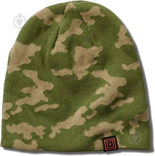 Шапка 5.11 Tactical jacquard beanie fatigue camo р.one size зелений камуфляж - фото 1