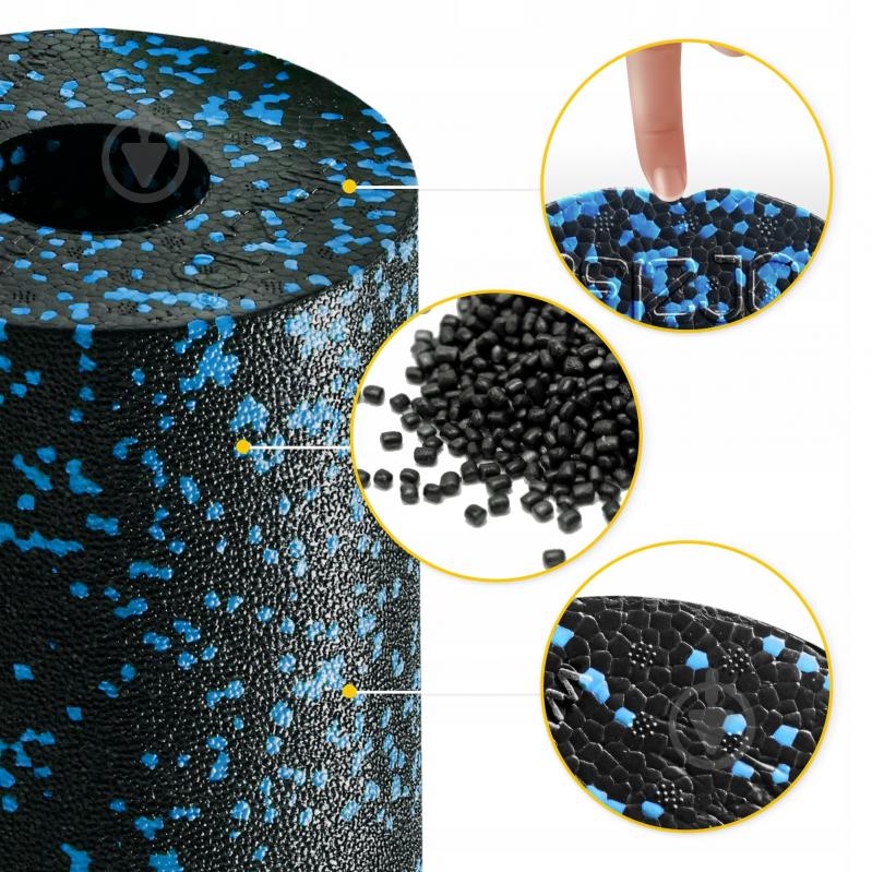 Валик массажный 4fizjo EPP PRO+ 33 x 14 см (валик, роллер) гладкий 4FJ1417 Black/Blue (P-5907222931417) - фото 3
