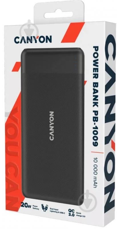 Повербанк Canyon 10000 mAh black (CNE-CPB1009B) - фото 4