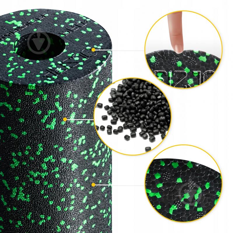 Валик масажний 4fizjo EPP PRO+ 45 x 14.5 см (валик, ролер) гладкий 4FJ0088 Black/Green (P-5907739310590) - фото 3