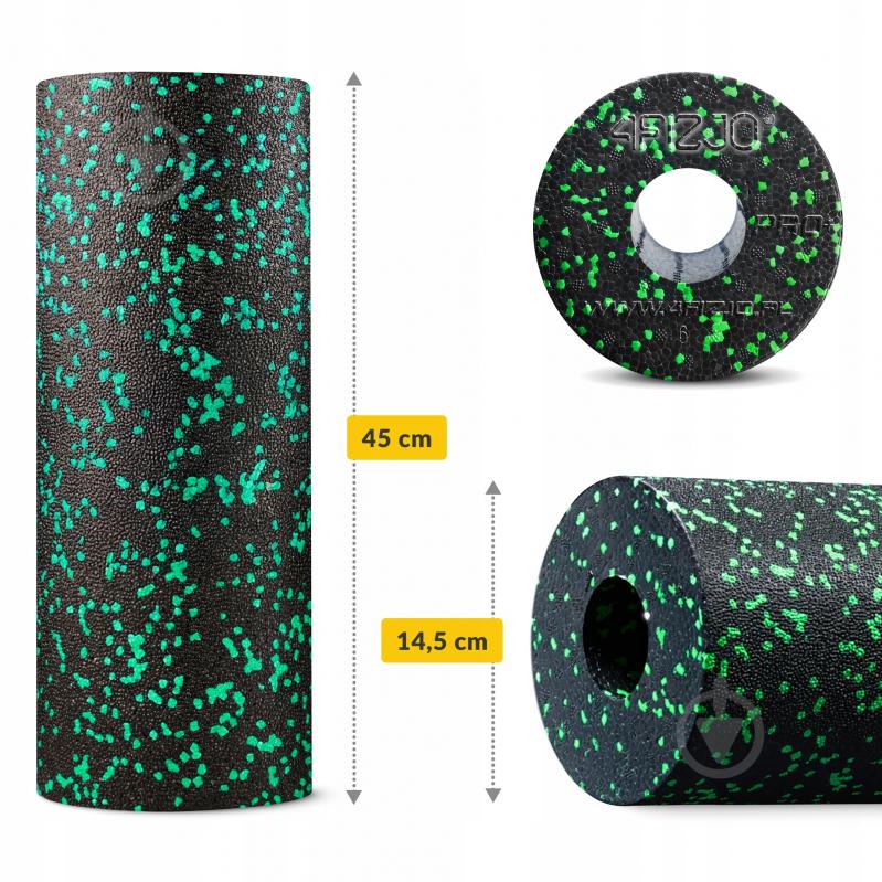 Валик масажний 4fizjo EPP PRO+ 45 x 14.5 см (валик, ролер) гладкий 4FJ0088 Black/Green (P-5907739310590) - фото 5