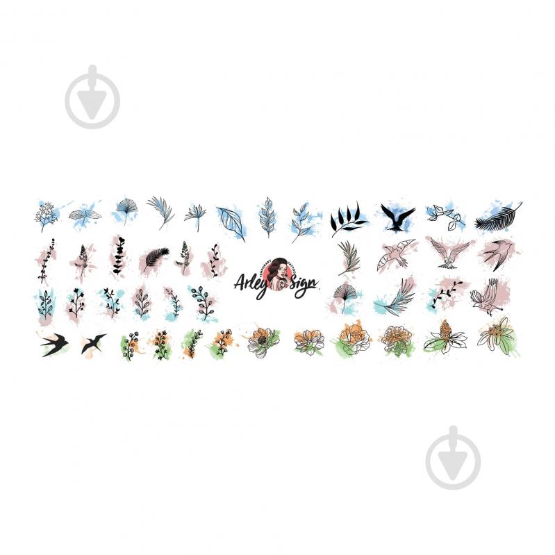 Наклейка-слайдер для нігтів Arley Sign Тонкі грані з плямами - фото 1