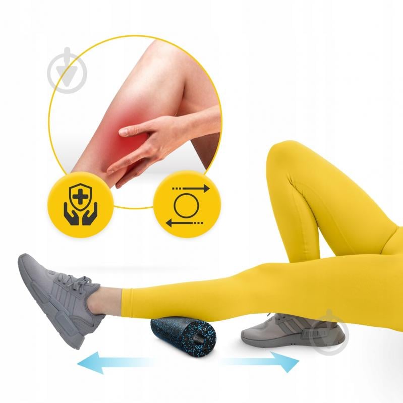Валик масажний 4fizjo Mini Foam Roller 15 x 5.3 см (валик, ролер) 4FJ0035 Black/Blue (P-5907222931943) - фото 5