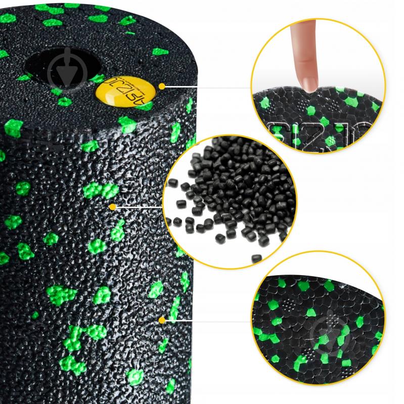 Валик масажний 4fizjo Mini Foam Roller 15 x 5.3 см (валик, ролер) 4FJ0080 Black/Green (P-5907222931950) - фото 4
