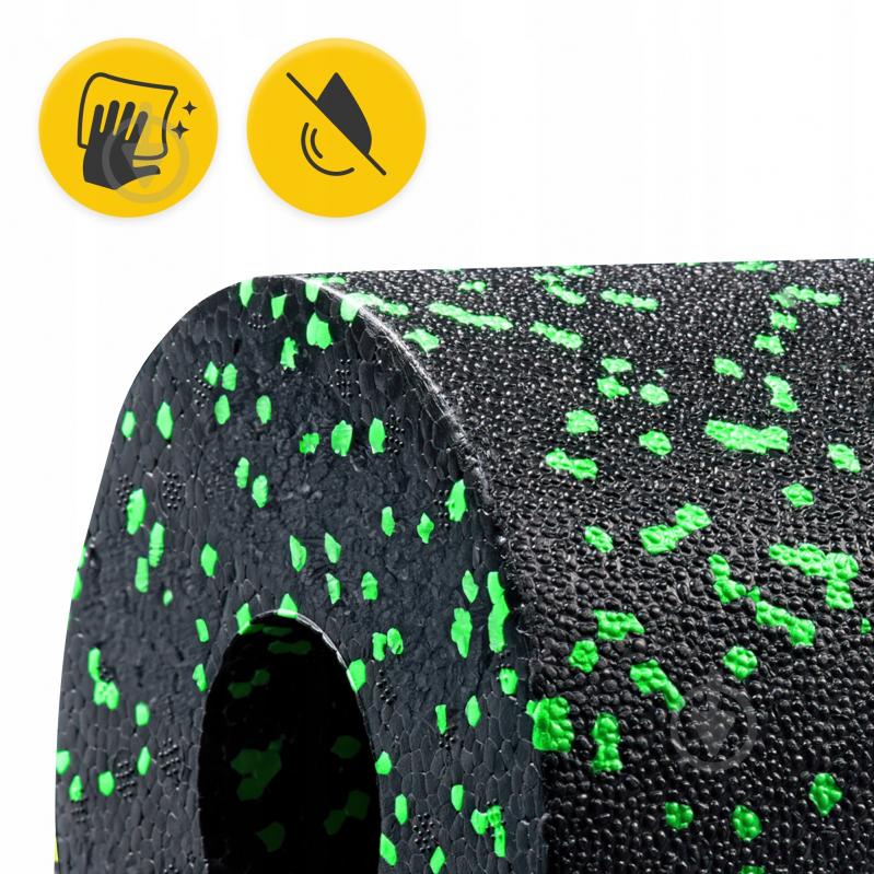 Валик масажний 4fizjo Mini Foam Roller 15 x 5.3 см (валик, ролер) 4FJ0080 Black/Green (P-5907222931950) - фото 2