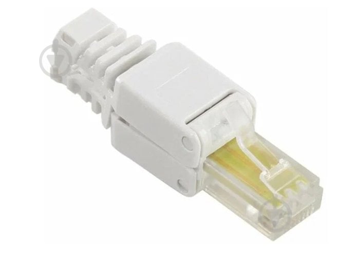 Штекер ЕМТ RJ45 connect 5e 8р8с белый - фото 1