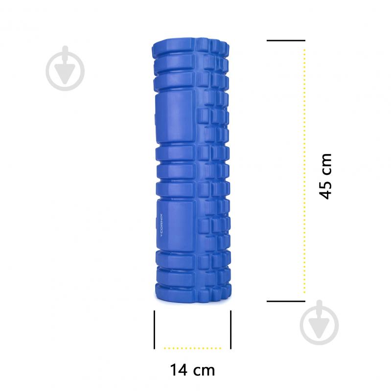 Валик масажний Cornix EVA 45 x 14 см (валик, ролер) XR-0039 Blue - фото 5