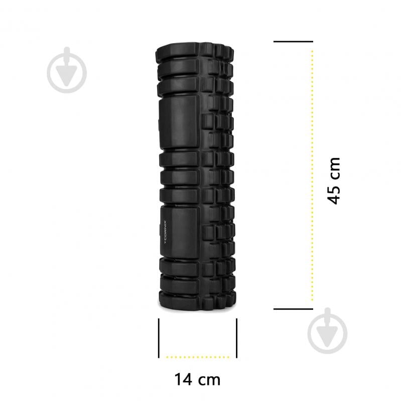 Валик массажный Cornix EVA 45 x 14 см (валик, роллер) XR-0038 Black - фото 4