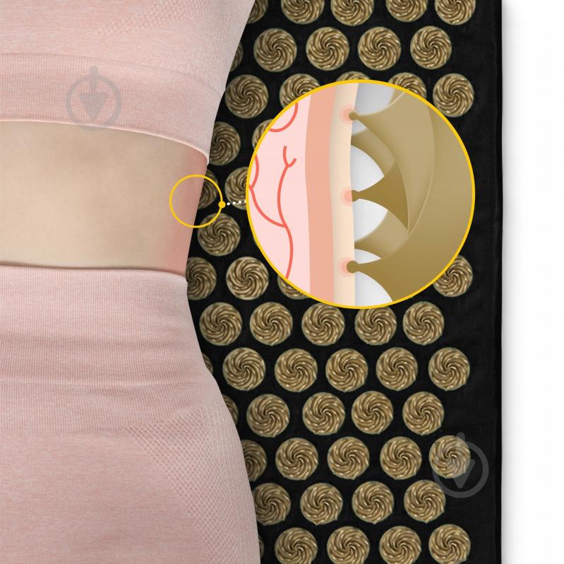 Коврик акупунктурный 4fizjo с подушкой Eco Mat XL Аппликатор Кузнецова 4FJ0291 Black/Gold - фото 2