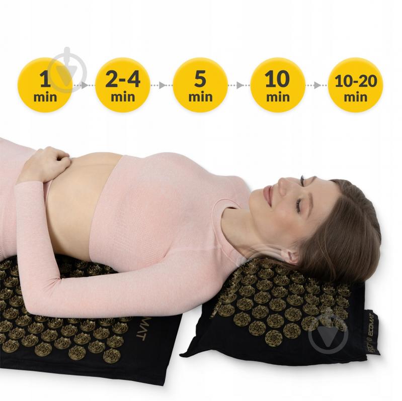 Коврик акупунктурный 4fizjo с подушкой Eco Mat XL Аппликатор Кузнецова 4FJ0291 Black/Gold - фото 6