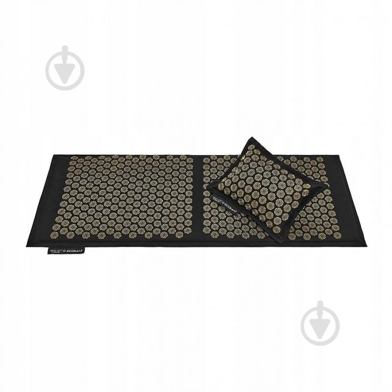 Килимок акупунктурний 4fizjo з подушкою Eco Mat XL Аплікатор Кузнєцова 4FJ0291 Black/Gold - фото 3