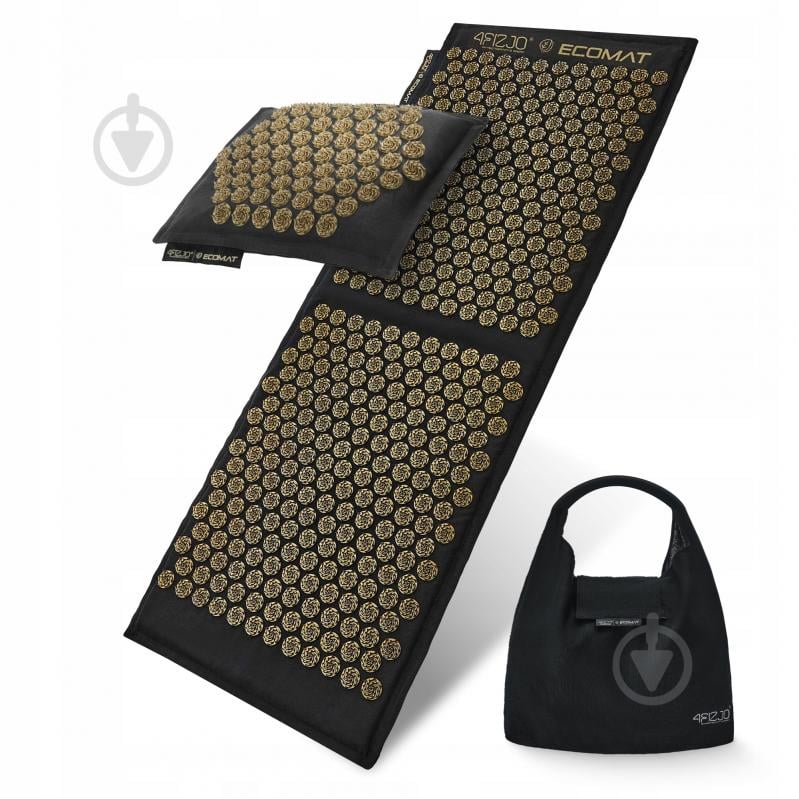 Килимок акупунктурний 4fizjo з подушкою Eco Mat XL Аплікатор Кузнєцова 4FJ0291 Black/Gold - фото 1 Килимок акупунктурний 4fizjo з подушкою Eco Mat XL Аплікатор Кузнєцова 4FJ0291 Black/Gold - фото 1