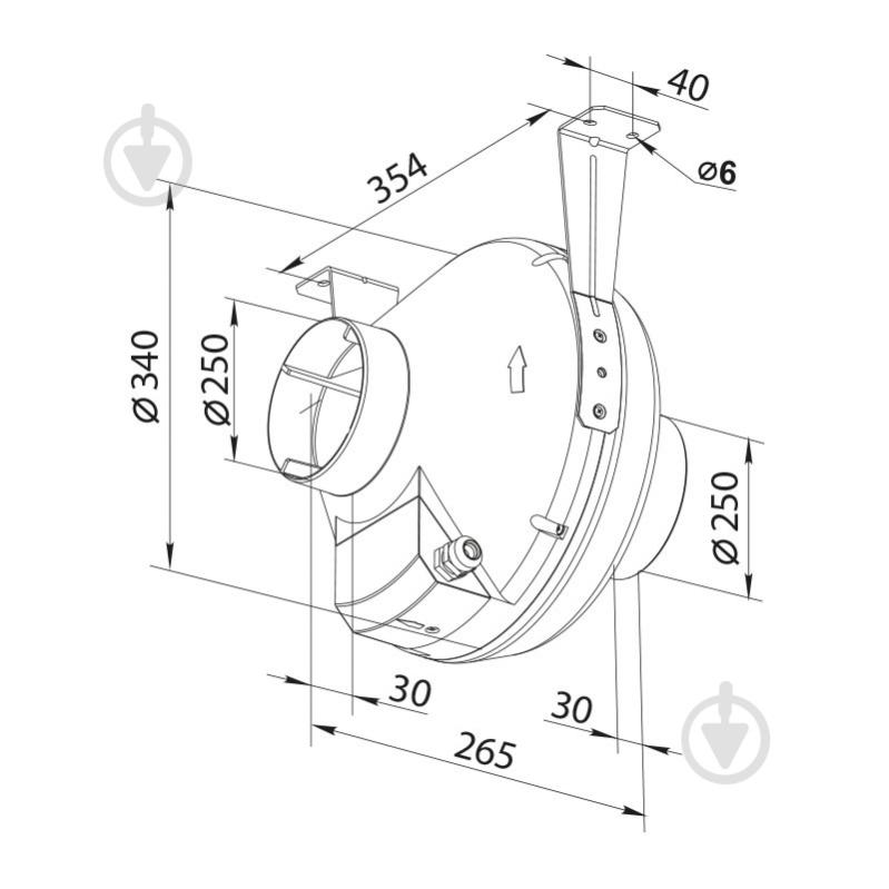 Вентилятор канальний VENTS ВК 250 - фото 2