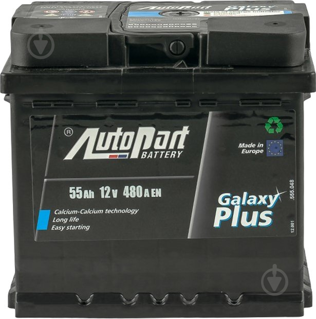 Акумулятор автомобільний AutoPart Plus 55Ah 480A 12V «+» ліворуч (ARL055-P01) - фото 1