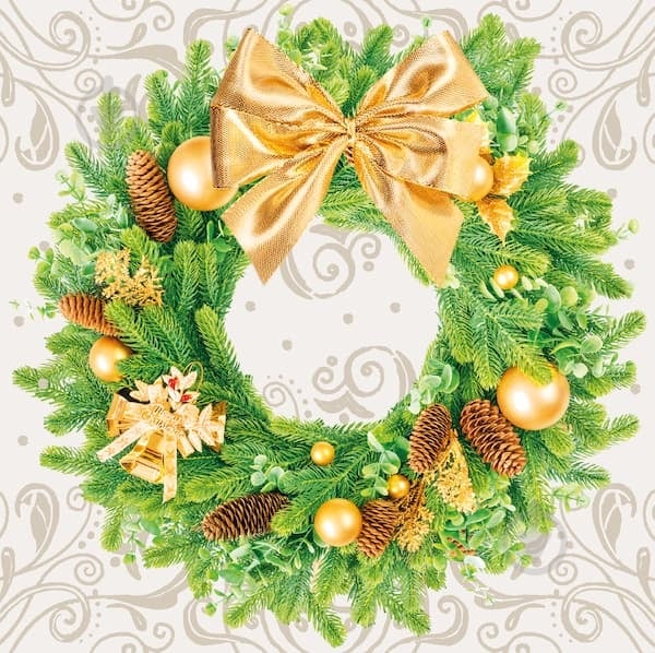 Серветки столові Silken Віночок з прикрасами 33х33 см 12 шт. - фото 1